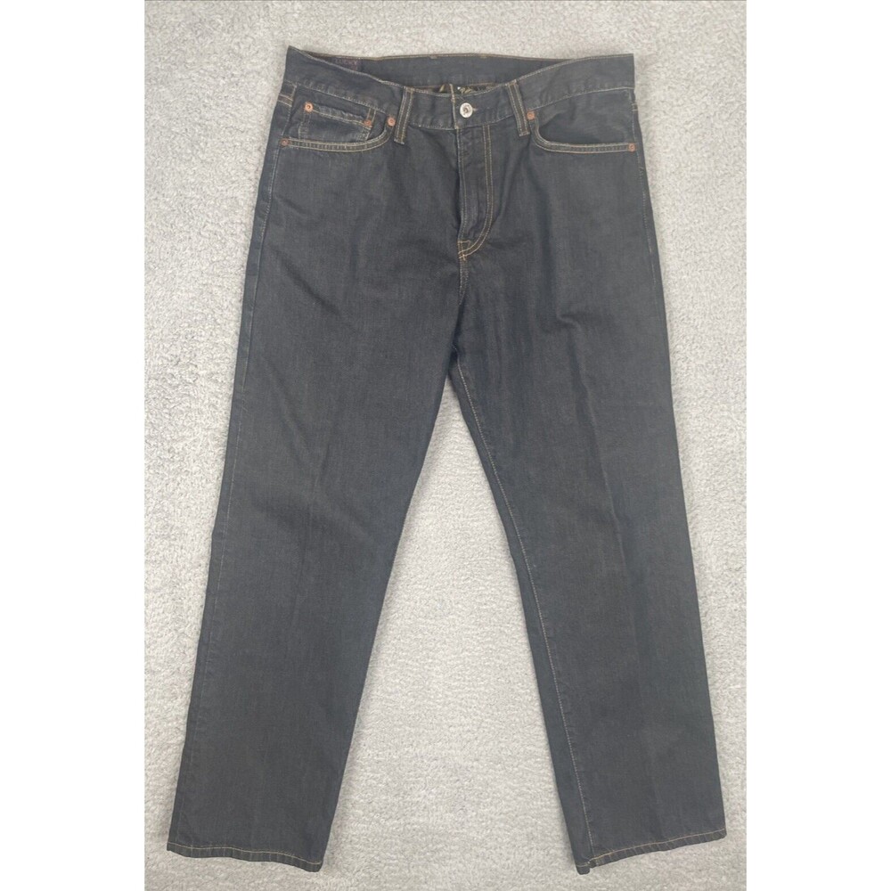 Lucky Brand Jeans Mens 34x30 Blue Denim Dark Wash Straight Montesano 7M10797 EUC